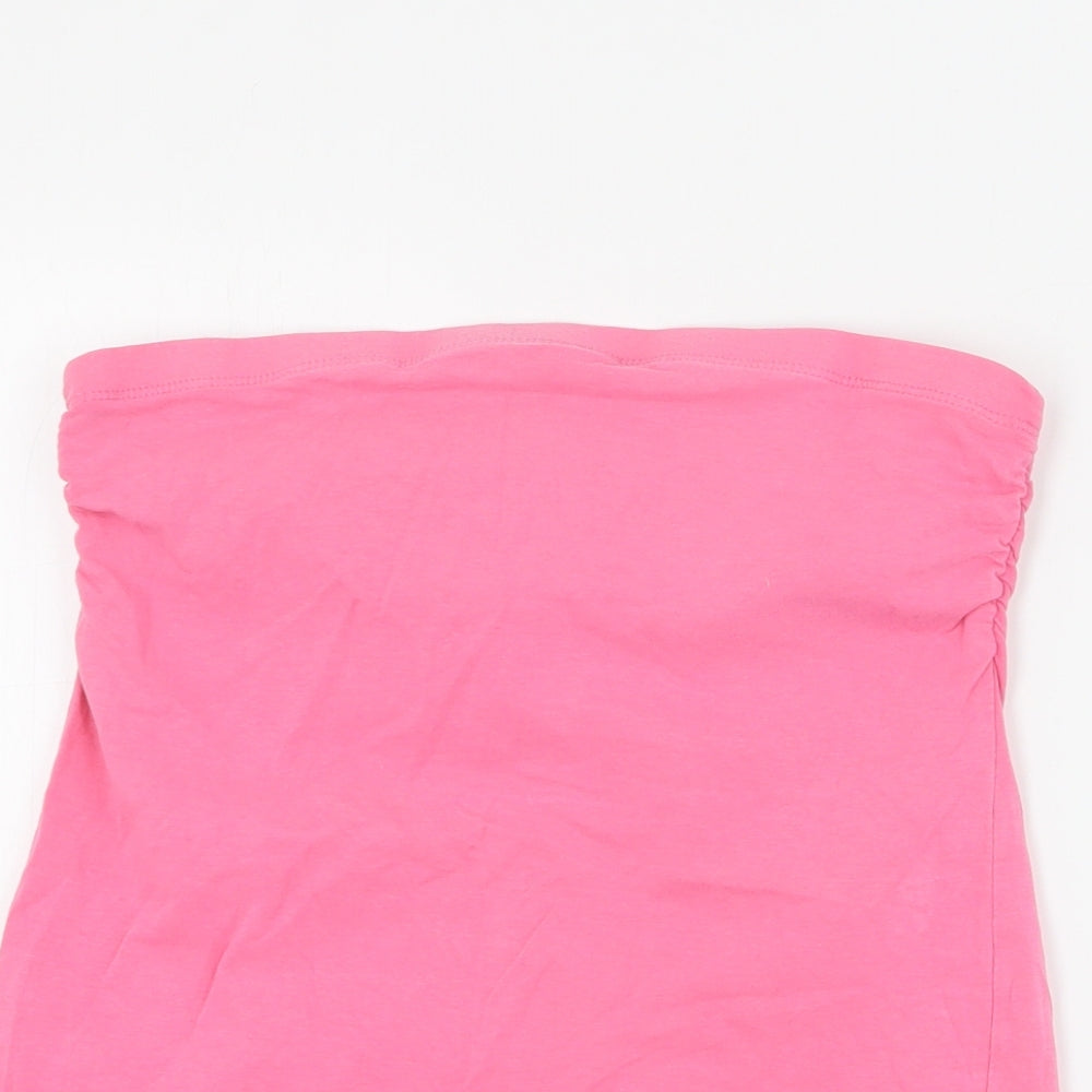 Primark Womens Pink  Cotton Basic Tank Size 10 Off the Shoulder - Boob tube