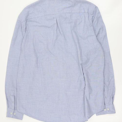River Island Mens Blue  Polyester  Button-Up Size 2XL Collared Button