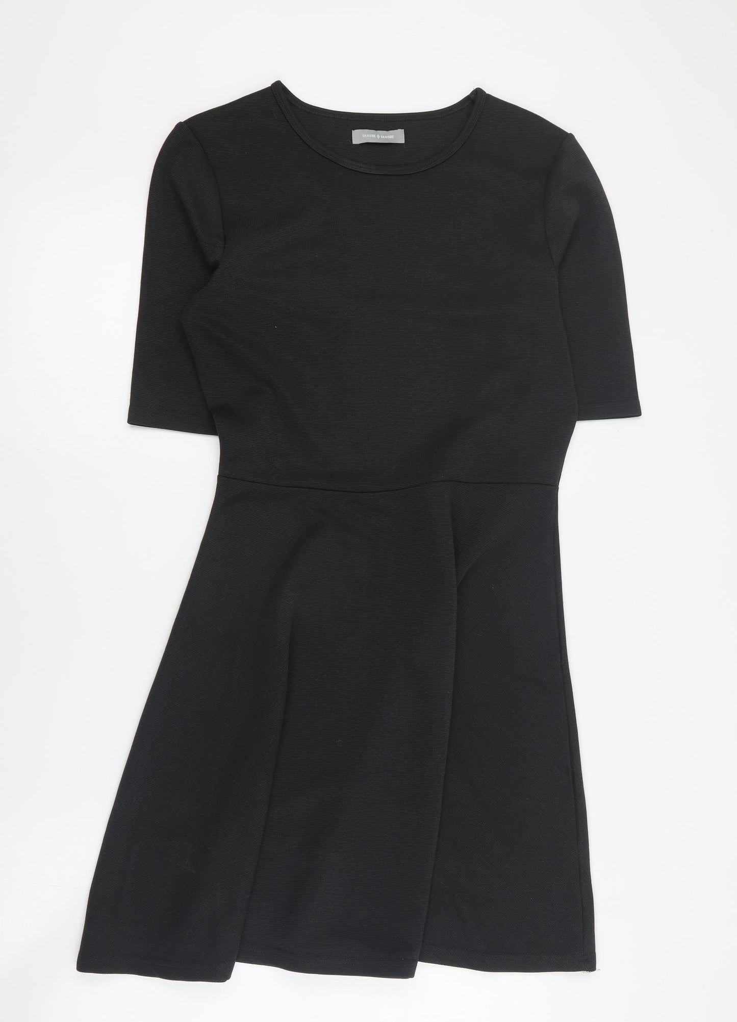 Samsoe Samsoe Womens Black  Viscose Skater Dress  Size M  Round Neck Pullover