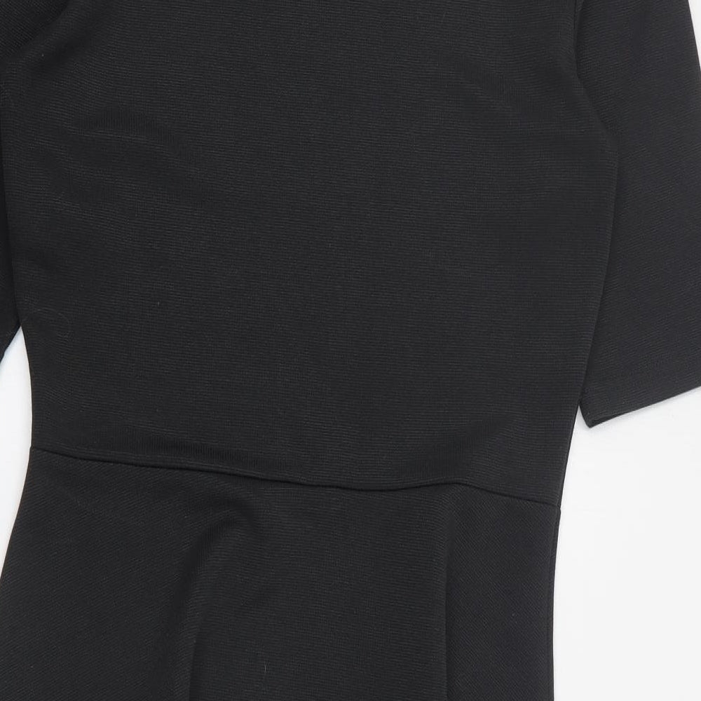 Samsoe Samsoe Womens Black  Viscose Skater Dress  Size M  Round Neck Pullover