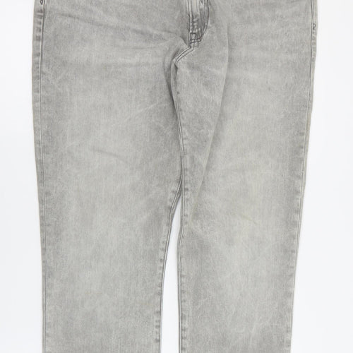 Gap Mens Grey  Cotton Straight Jeans Size 36 in L32 in Regular Zip