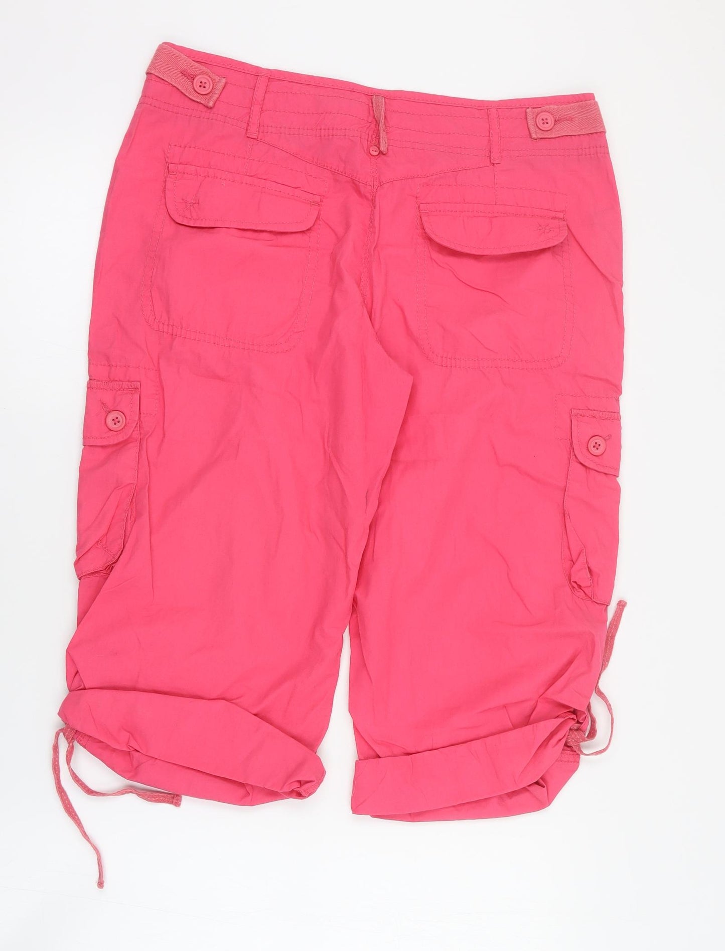 George Womens Pink  Cotton Cargo Shorts Size 16 L16 in Regular Button