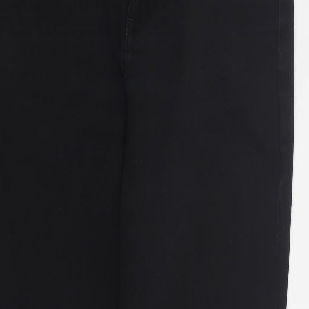 Marks and Spencer Womens Black  Cotton Straight Jeans Size 12 L29 in Regular Zip