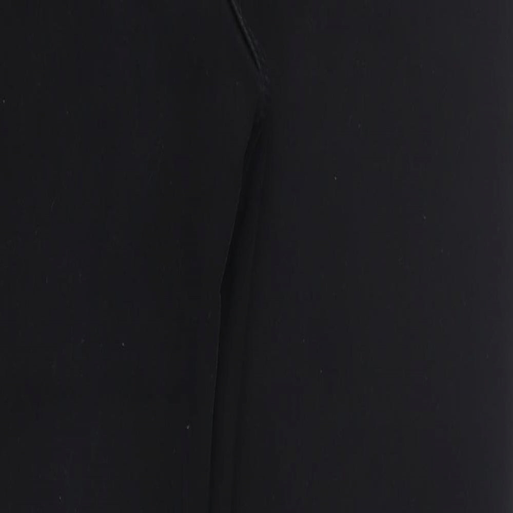 Marks and Spencer Womens Black  Cotton Straight Jeans Size 12 L29 in Regular Zip