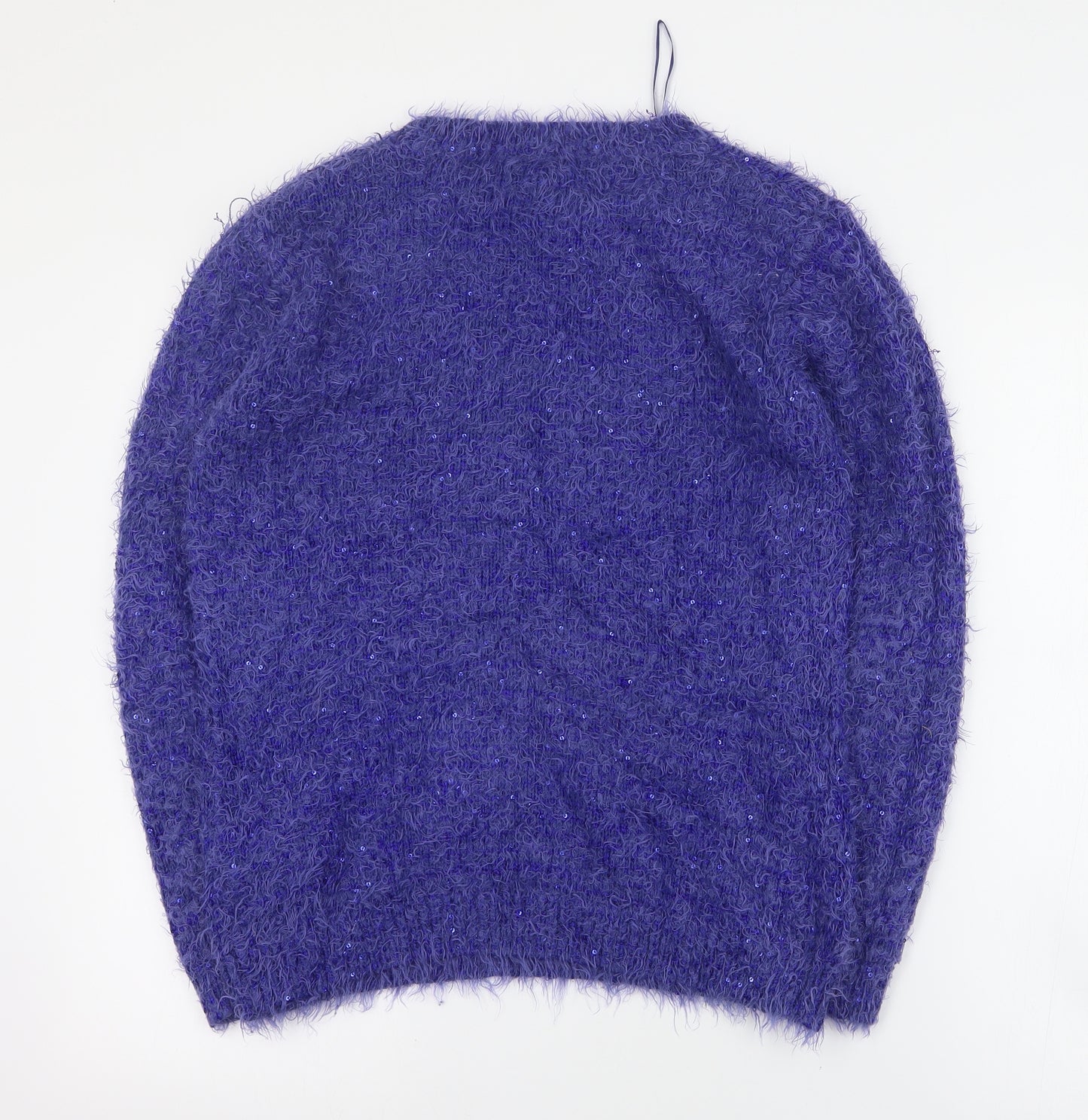 Mia Moda Womens Blue Round Neck  Polyester Pullover Jumper Size M