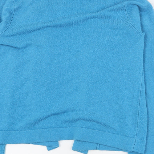 Papaya Womens Blue V-Neck  Acrylic Cardigan Jumper Size 8
