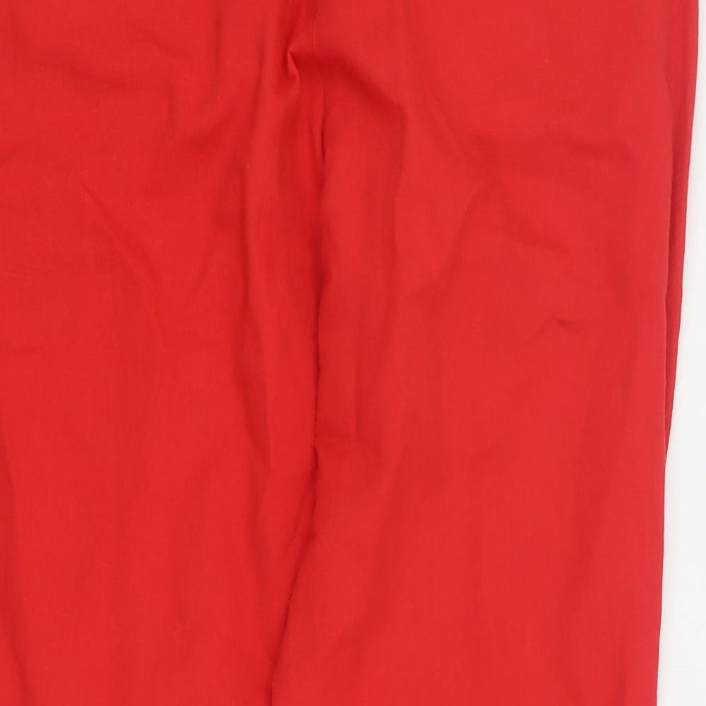 NEXT Womens Red  Linen Carrot Trousers Size 10 L26 in Regular Zip