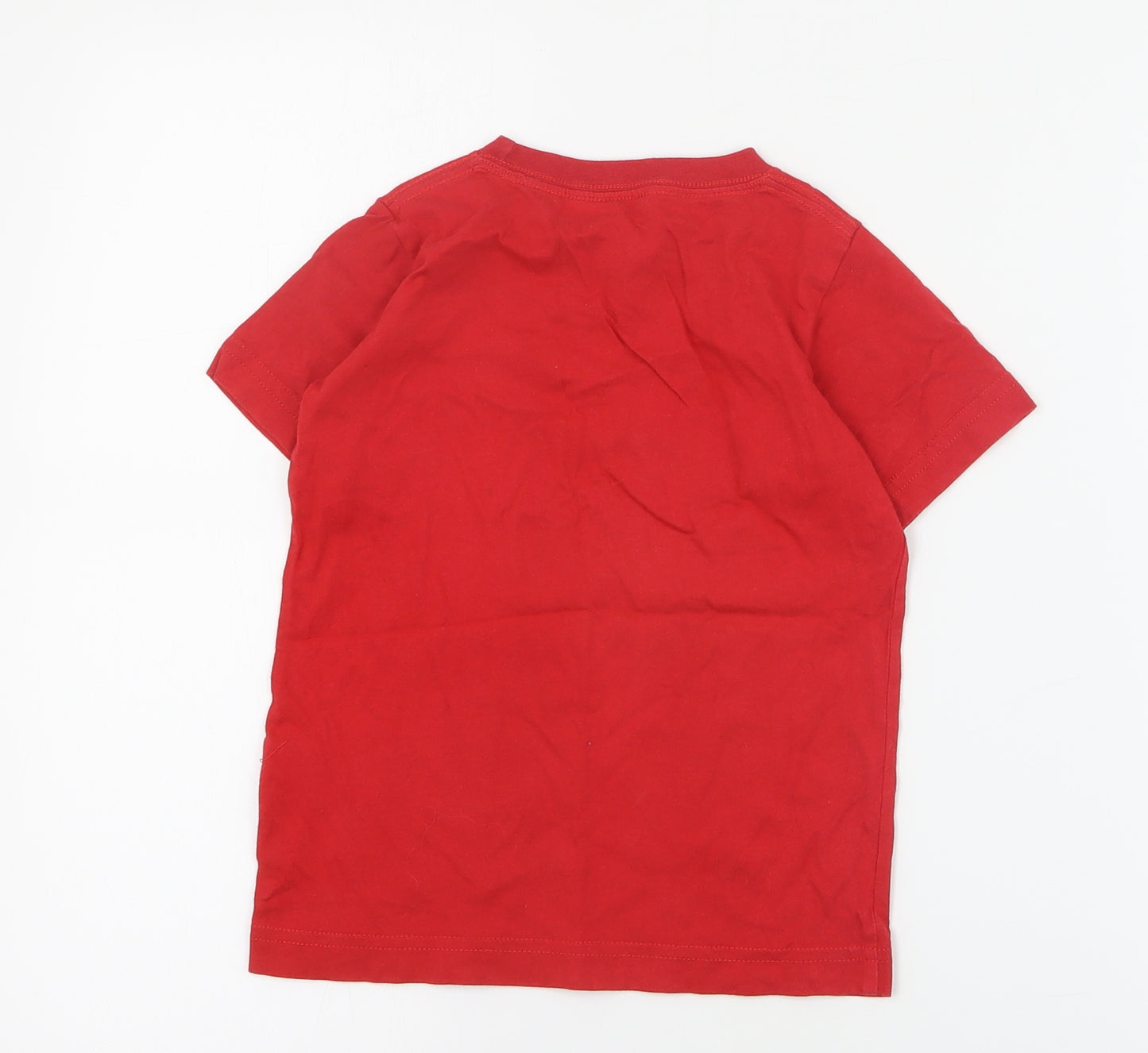 Nike Boys Red  Cotton Pullover T-Shirt Size 4-5 Years Crew Neck Pullover