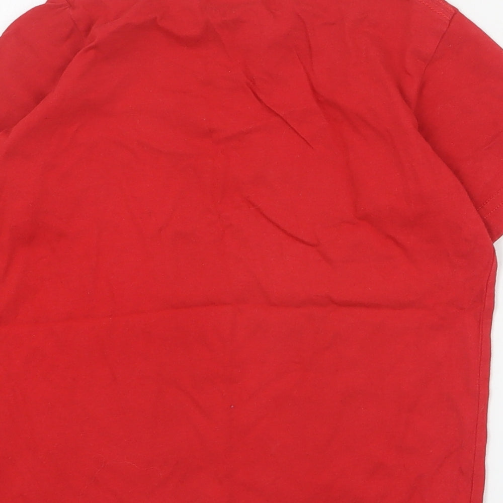 Nike Boys Red  Cotton Pullover T-Shirt Size 4-5 Years Crew Neck Pullover