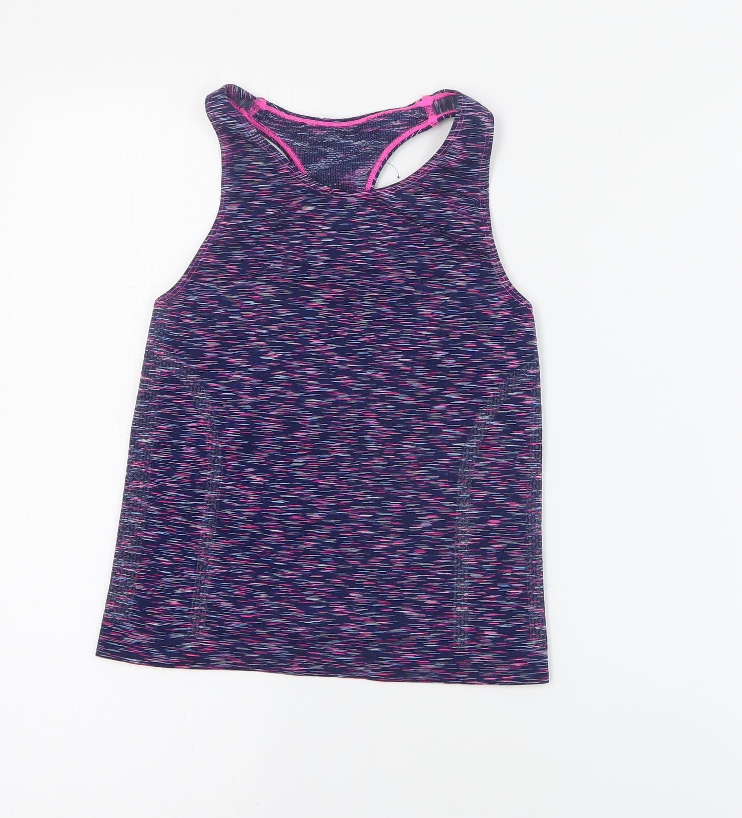 Peacocks Girls Blue  Polyester Basic Tank Size M Round Neck Pullover