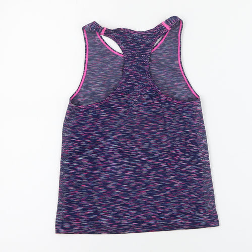 Peacocks Girls Blue  Polyester Basic Tank Size M Round Neck Pullover