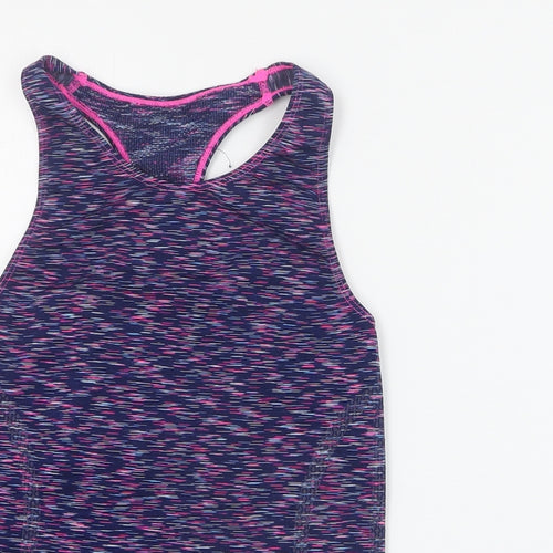 Peacocks Girls Blue  Polyester Basic Tank Size M Round Neck Pullover
