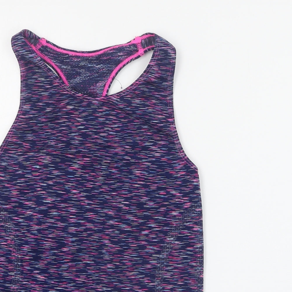Peacocks Girls Blue  Polyester Basic Tank Size M Round Neck Pullover