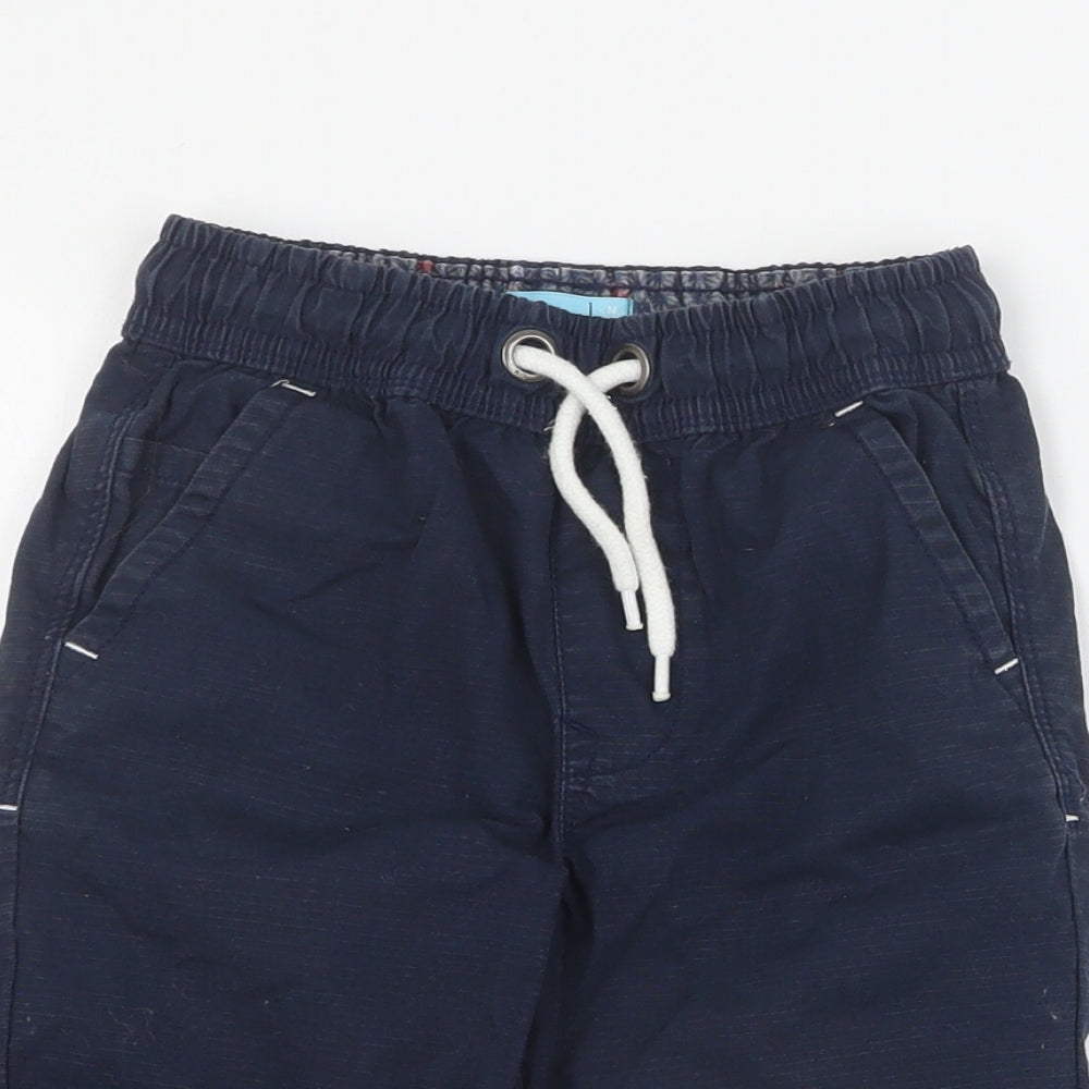 NEXT Boys Blue  Cotton Cargo Shorts Size 6 Years  Regular Drawstring