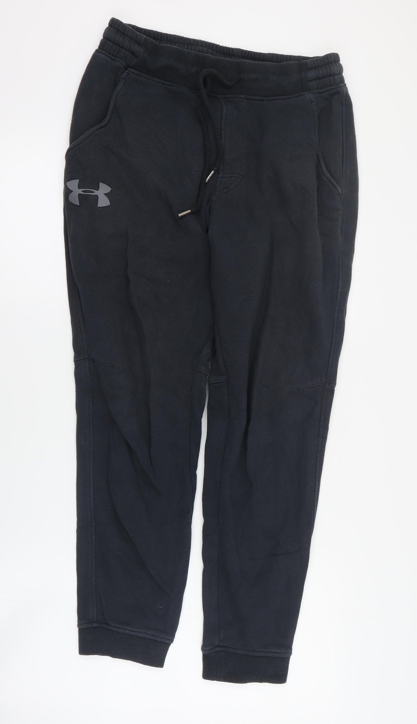 Under armour Mens Black  Cotton Jogger Trousers Size L L28 in Regular Drawstring