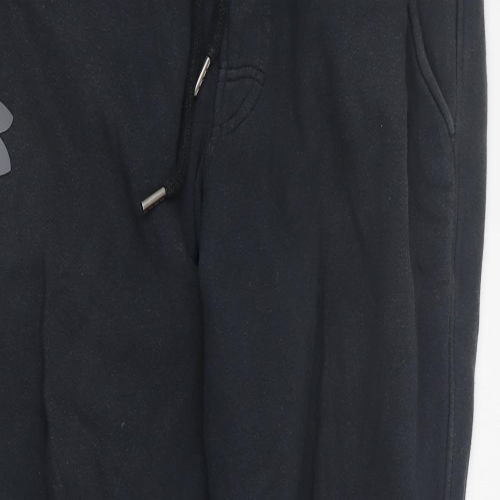 Under armour Mens Black  Cotton Jogger Trousers Size L L28 in Regular Drawstring
