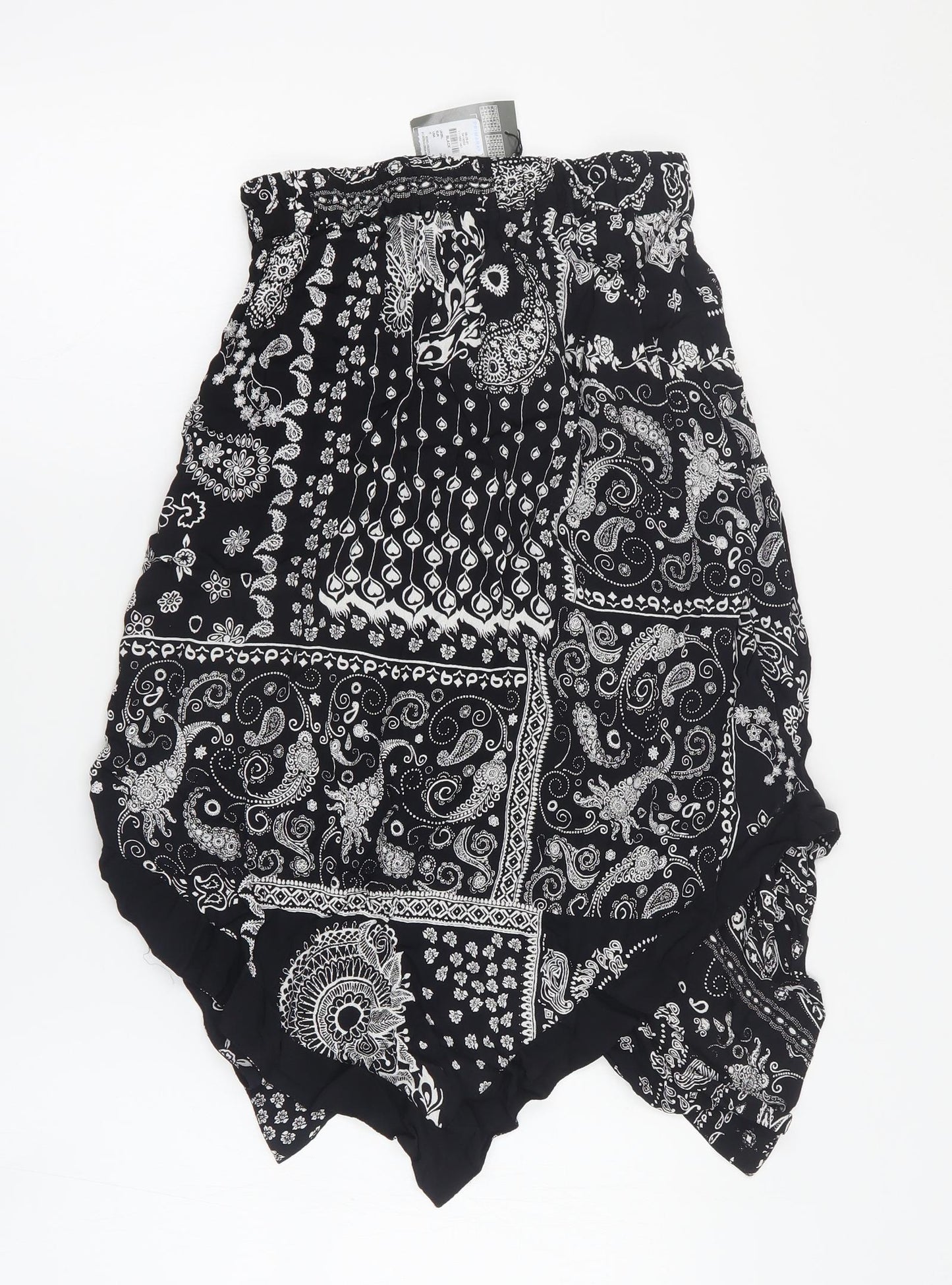 Primark Womens Black Paisley Viscose Bandage Skirt Size 8