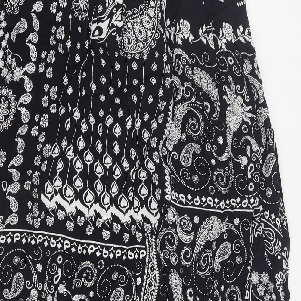 Primark Womens Black Paisley Viscose Bandage Skirt Size 8