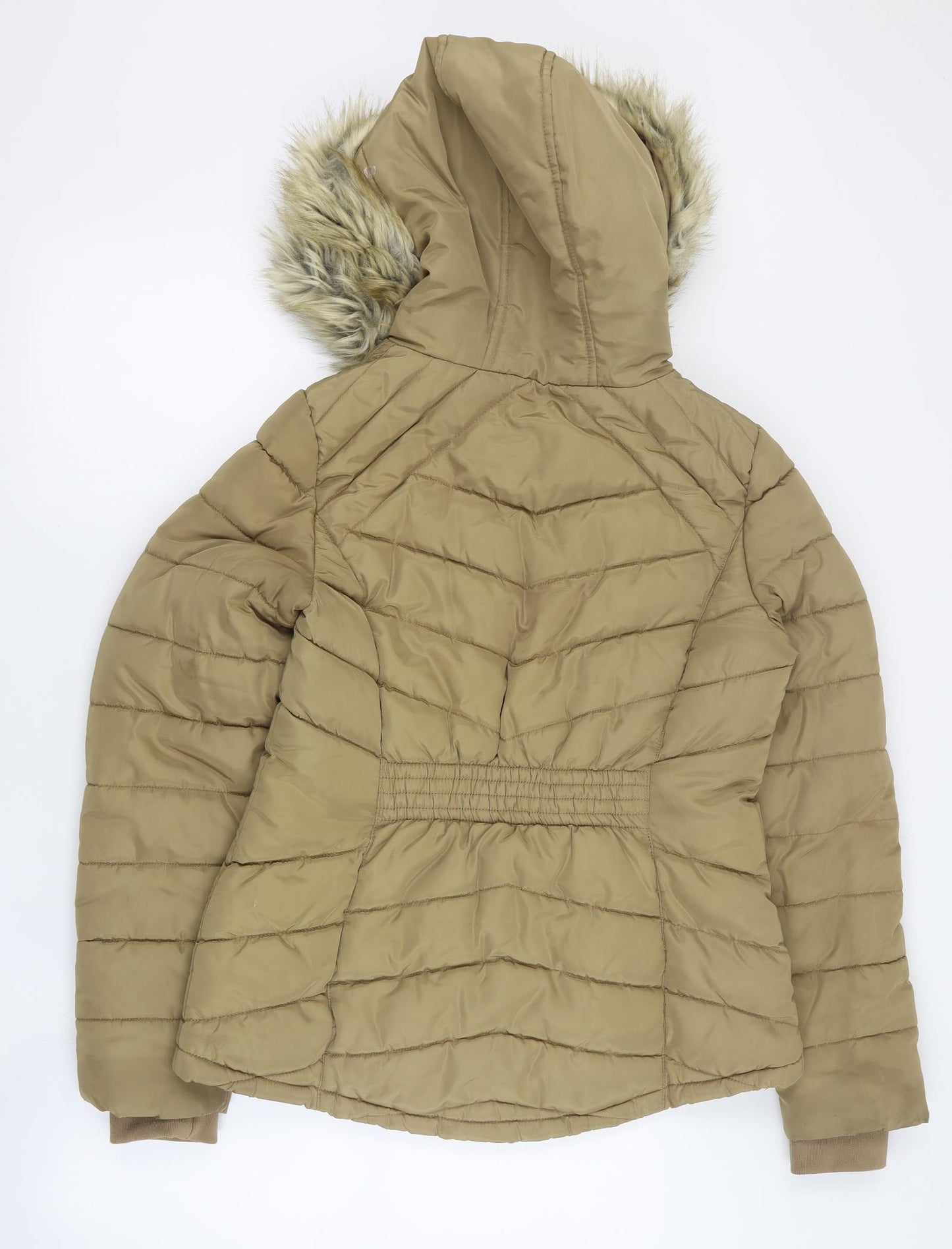 F&F Womens Brown   Puffer Jacket Coat Size 12  Zip