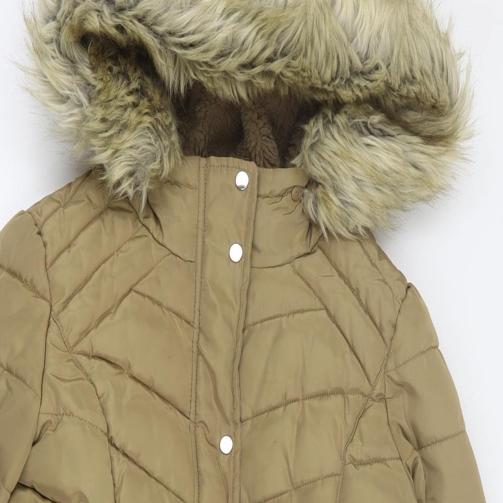 F&F Womens Brown   Puffer Jacket Coat Size 12  Zip