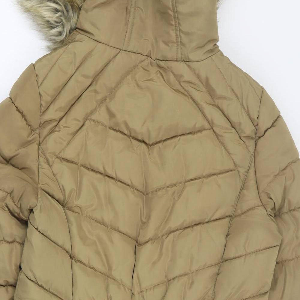 F&F Womens Brown   Puffer Jacket Coat Size 12  Zip