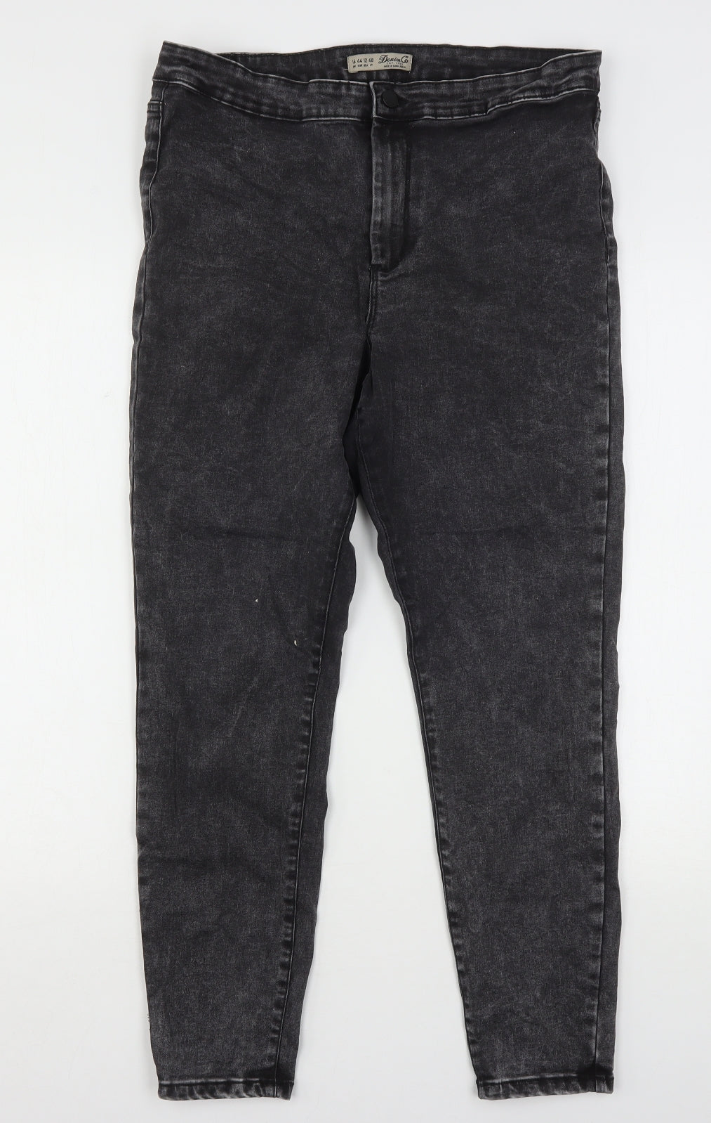 Denim & Co. Womens Grey  Cotton Skinny Jeans Size 16 L28 in Regular Button