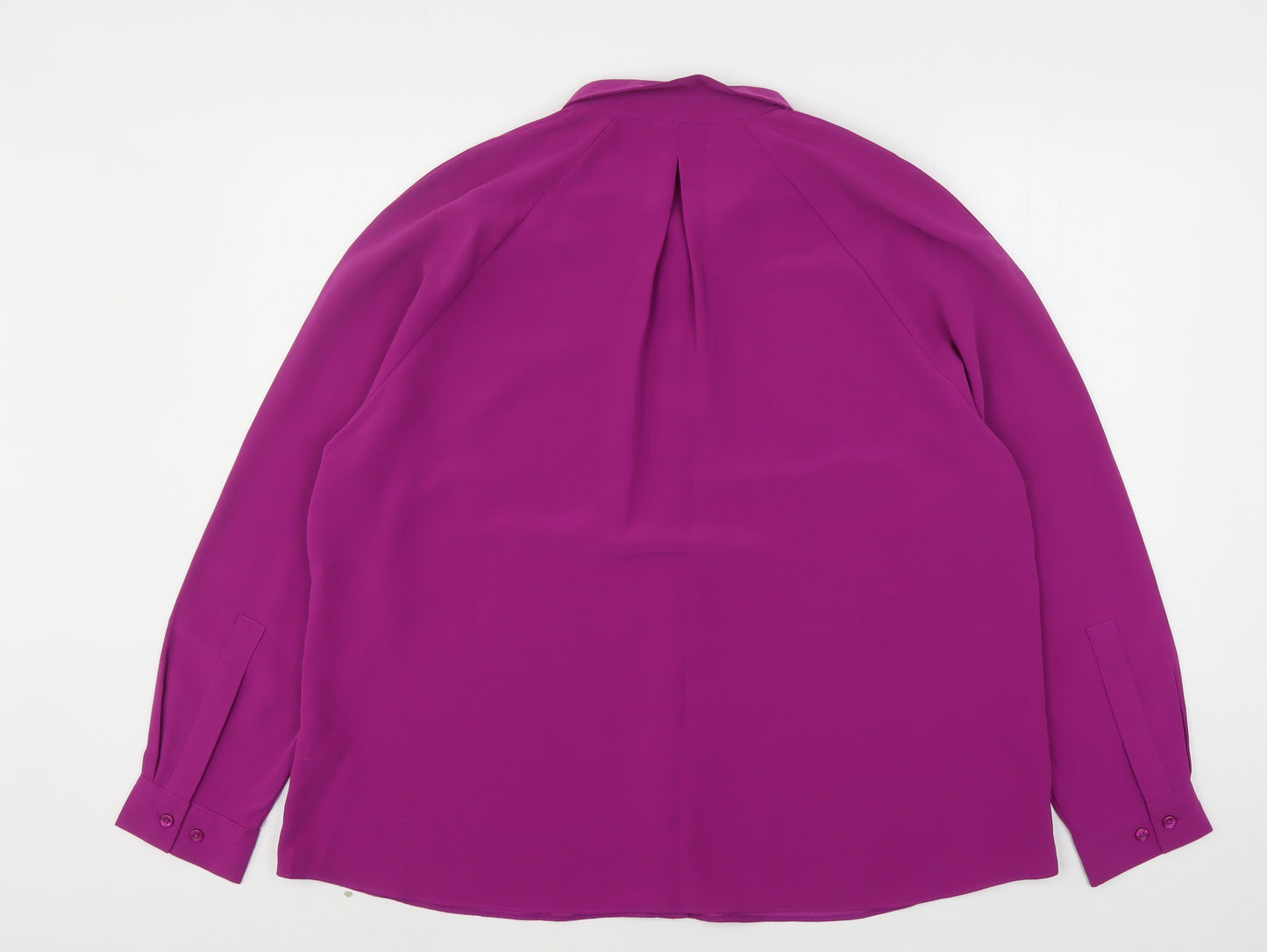 Preworn Womens Purple  Polyester Basic Button-Up Size 20 Collared