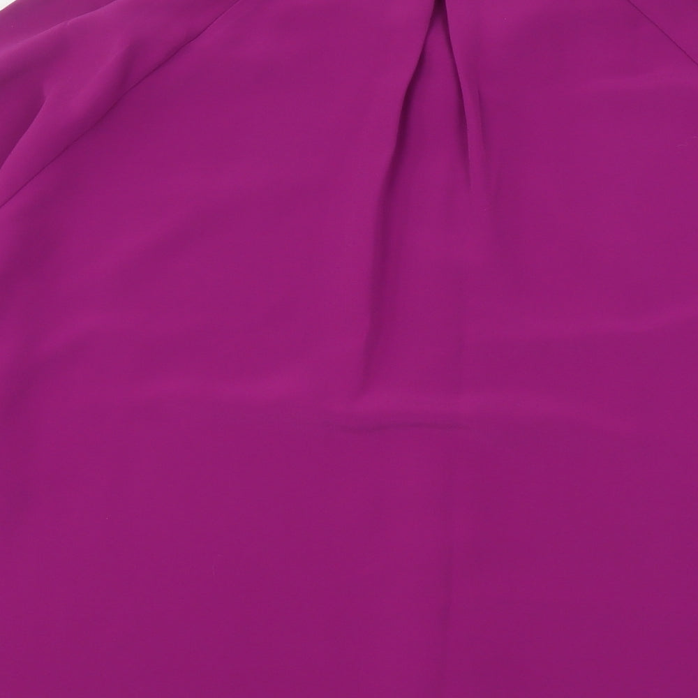 Preworn Womens Purple  Polyester Basic Button-Up Size 20 Collared