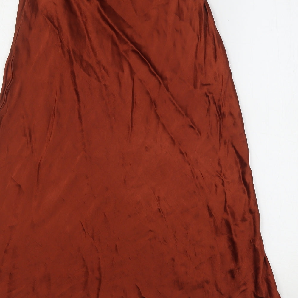 NEXT Womens Brown  Viscose A-Line Skirt Size 10