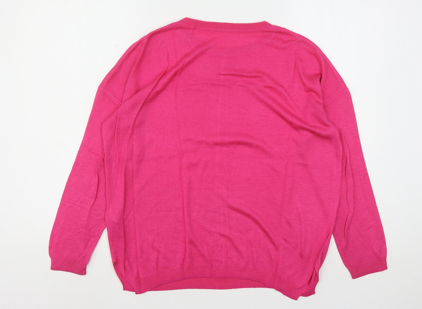 Marks and Spencer Womens Pink Round Neck  Acrylic Pullover Jumper Size M