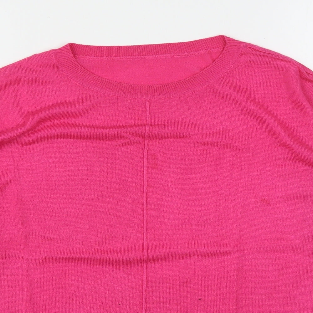 Marks and Spencer Womens Pink Round Neck  Acrylic Pullover Jumper Size M
