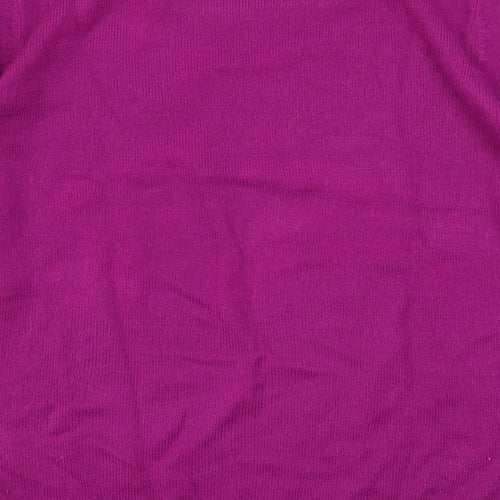 Paramour Womens Purple Round Neck  Acrylic Pullover Jumper Size M
