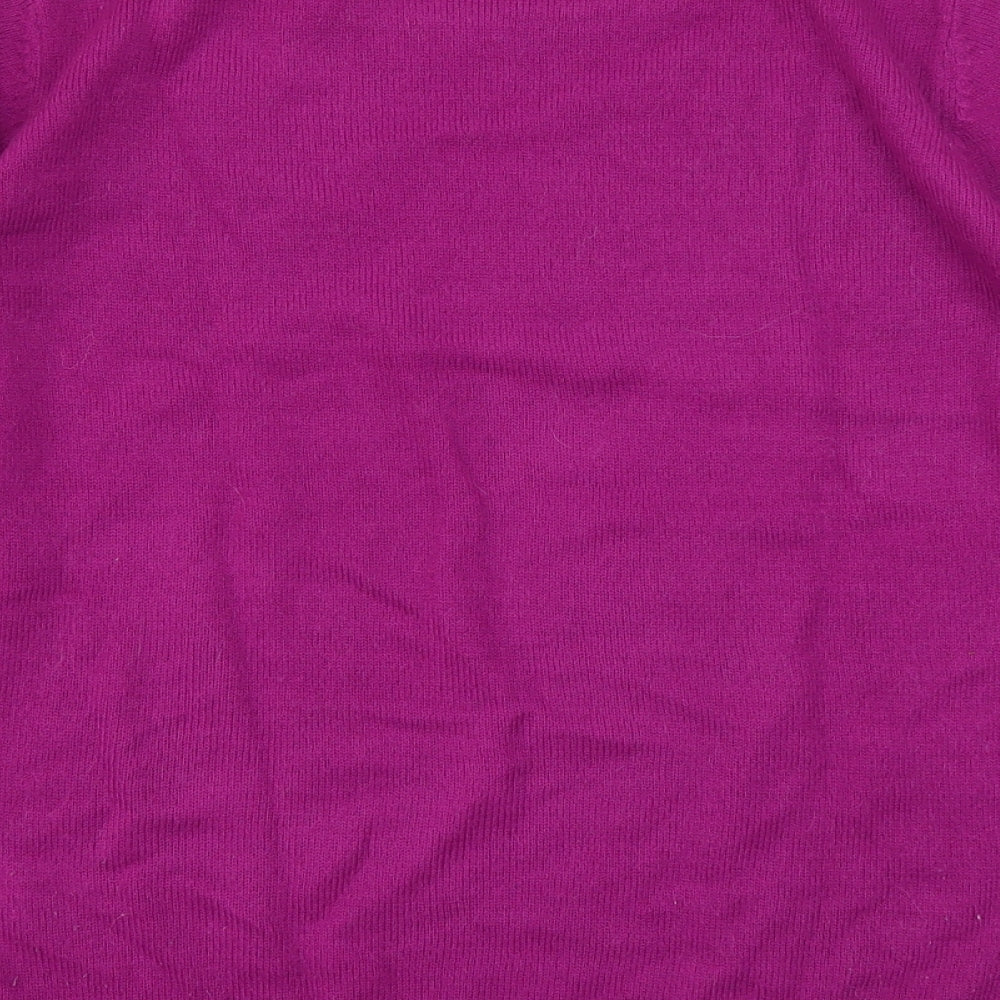 Paramour Womens Purple Round Neck  Acrylic Pullover Jumper Size M