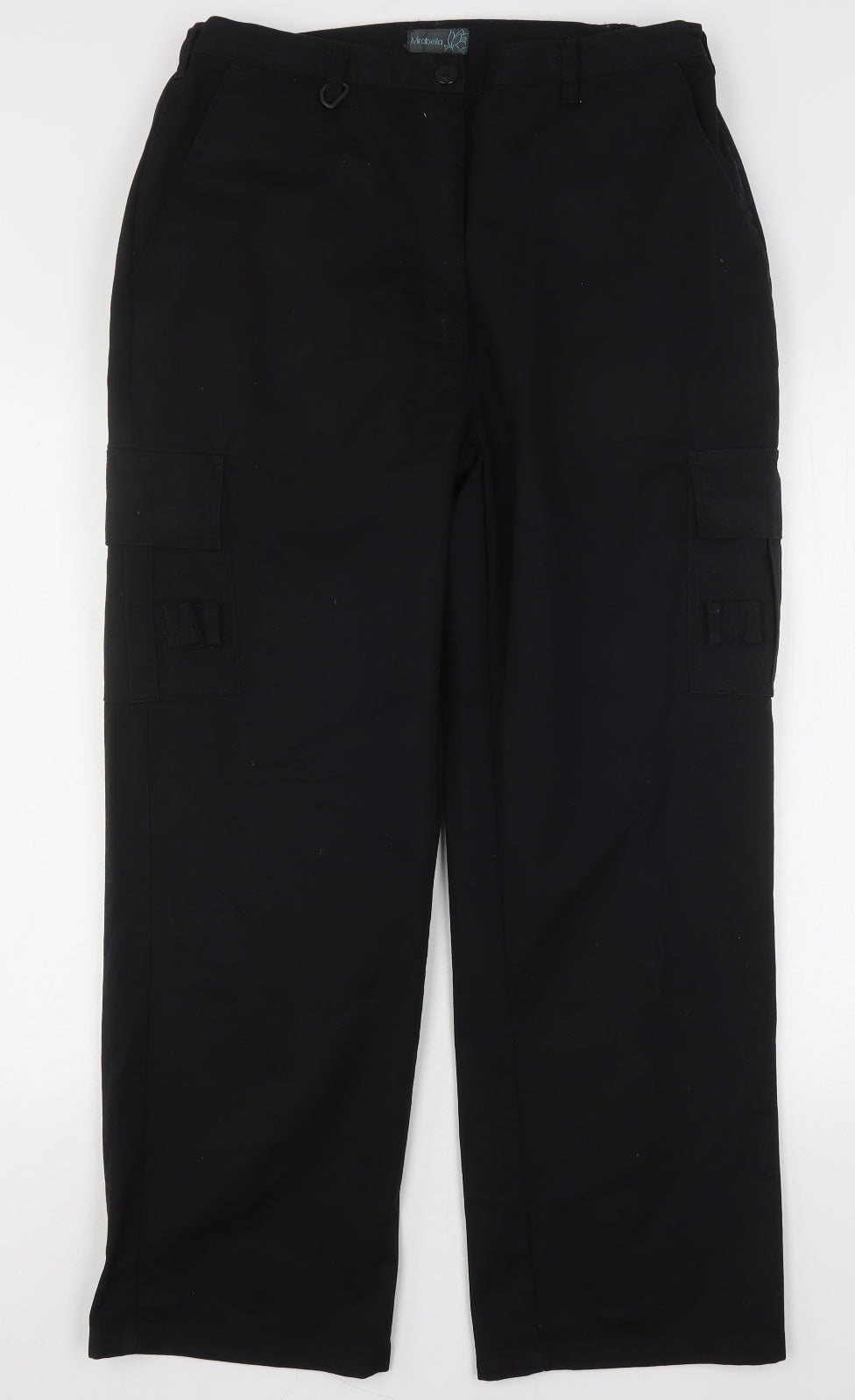 Mirabella Womens Black  Polyester Cargo Trousers Size 16 L29 in Regular Button