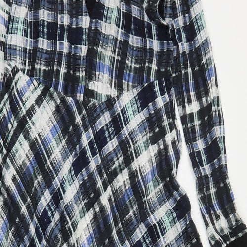 Store WF Womens Multicoloured Plaid Polyester A-Line  Size 8  V-Neck