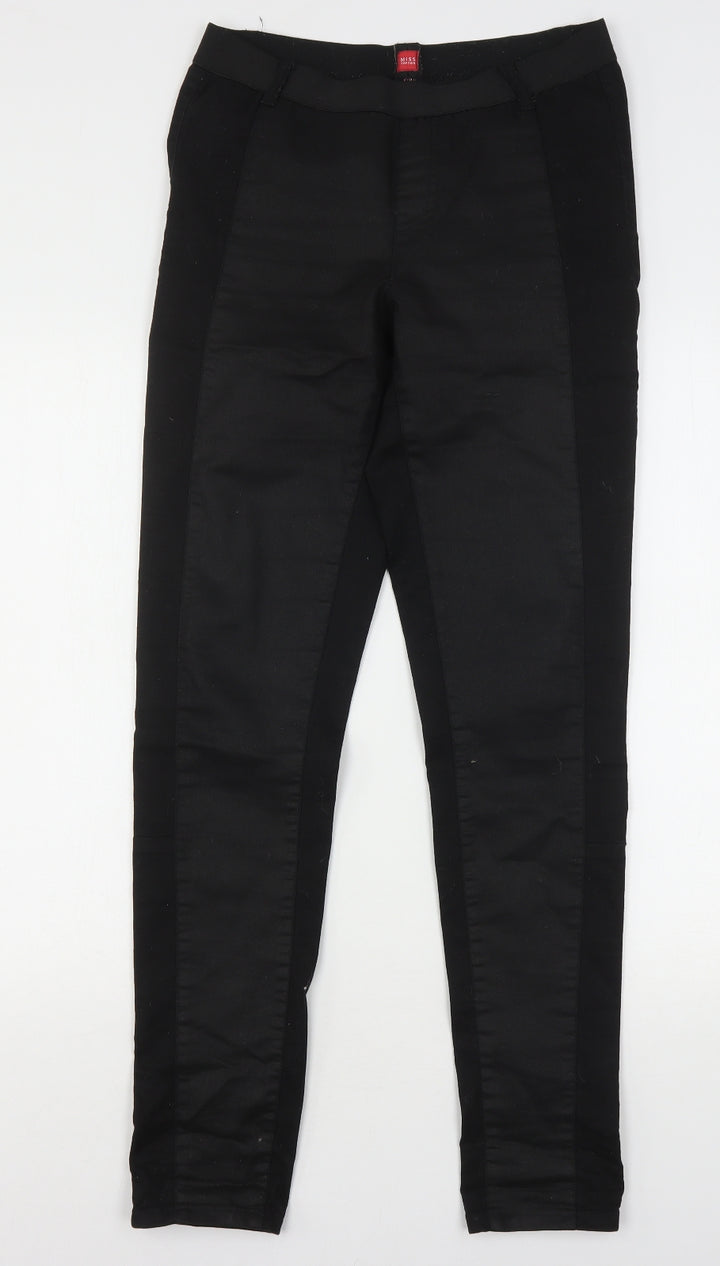 Miss Captain  Womens Black  Cotton Jegging Jeans Size 10 L32 in Regular