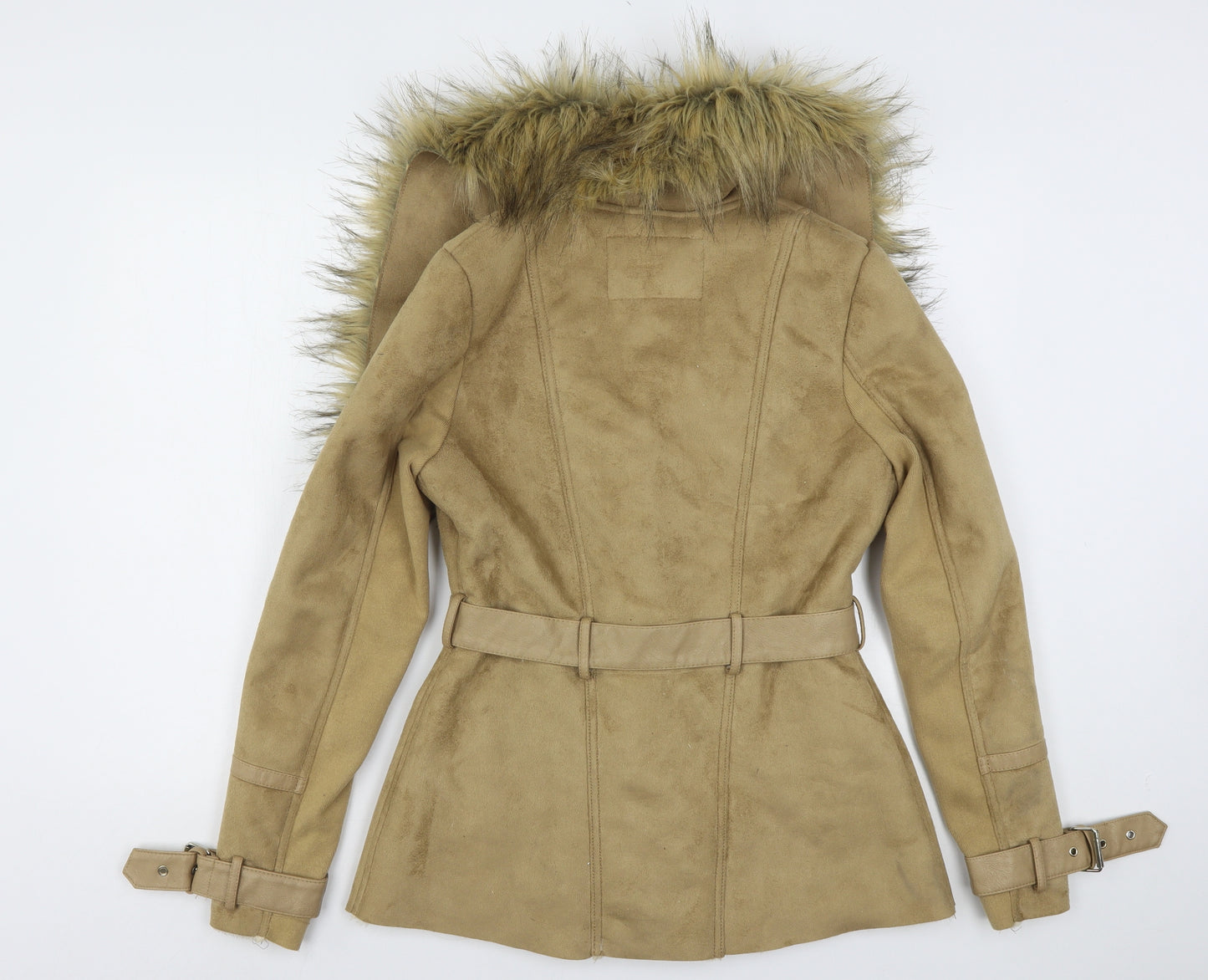 River Island  Womens Beige   Overcoat Coat Size 10  Zip