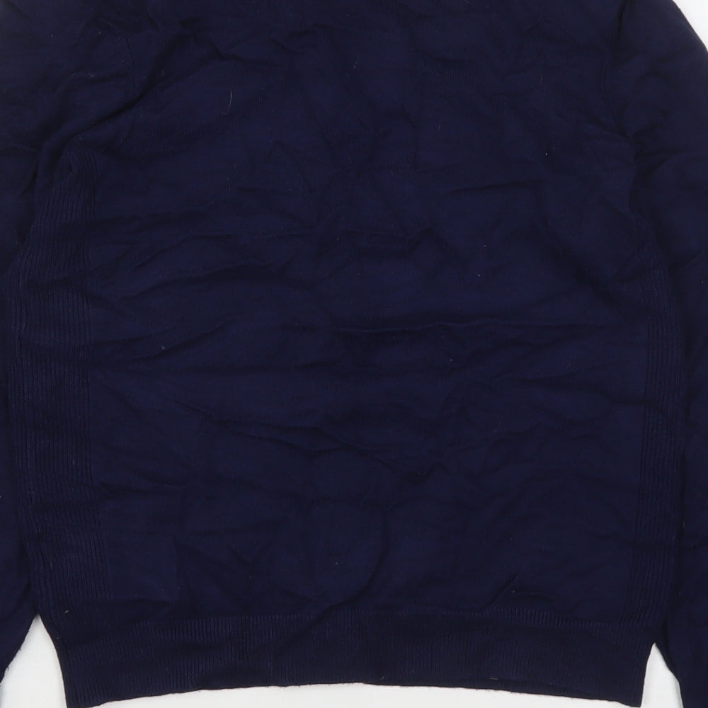 Dunnes Stores Womens Blue Round Neck  Viscose Cardigan Jumper Size 8