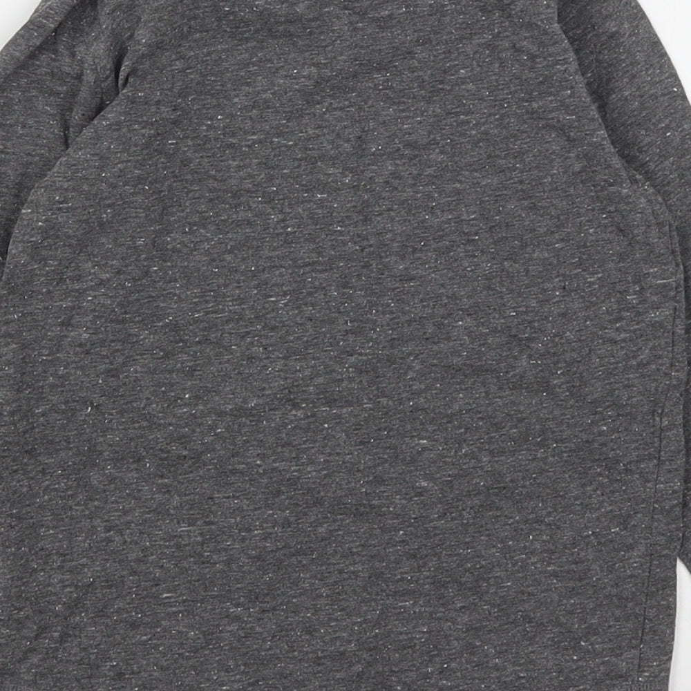 NEXT Boys Grey Striped Cotton Basic T-Shirt Size 4-5 Years Round Neck