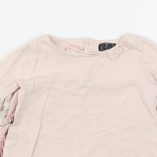 Firetrap Girls Pink Floral Polyester Basic T-Shirt Size 3-4 Years Round Neck