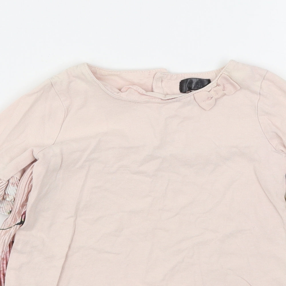 Firetrap Girls Pink Floral Polyester Basic T-Shirt Size 3-4 Years Round Neck