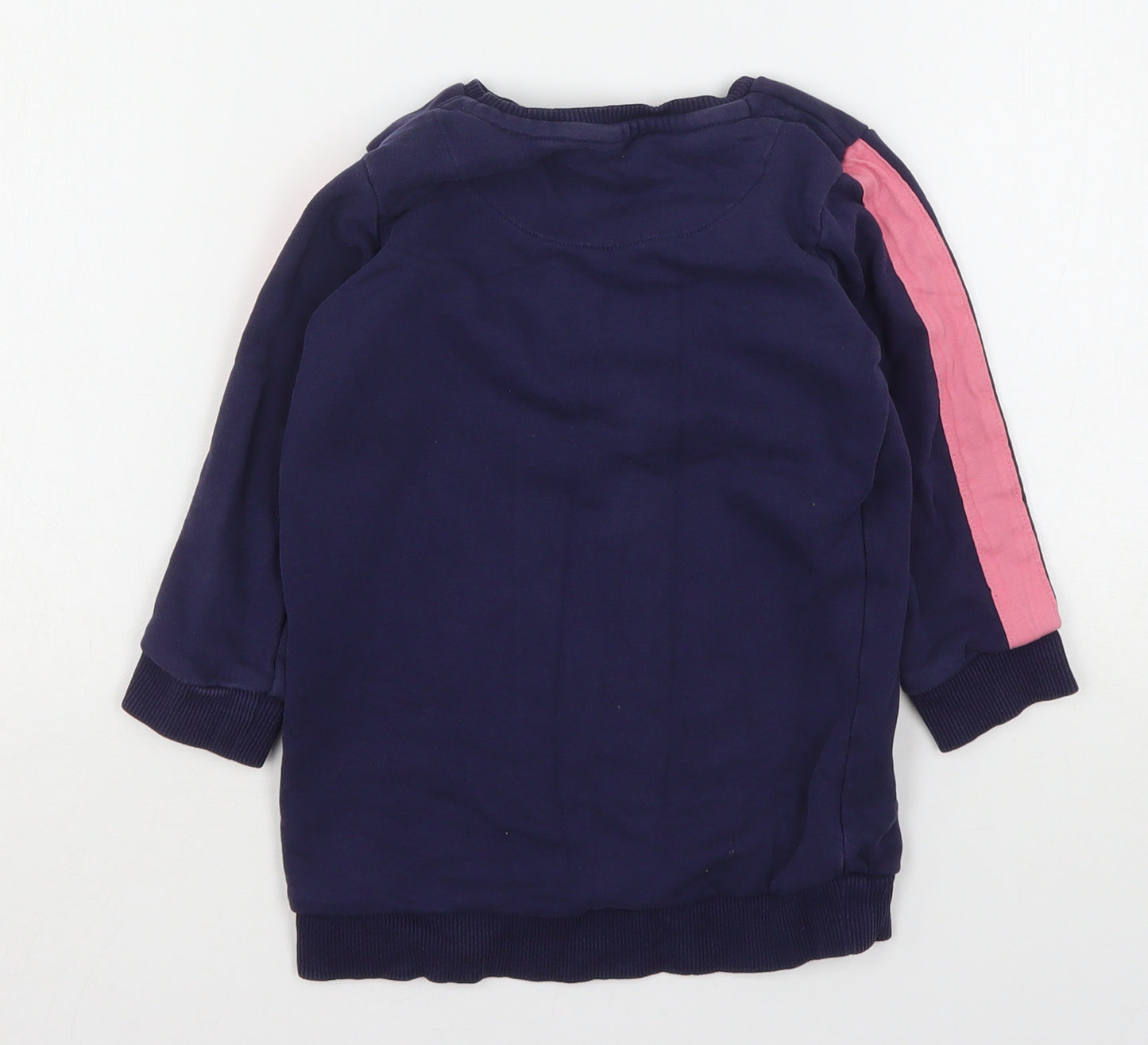 F&F Girls Blue  Cotton Jumper Dress  Size 3-4 Years  Round Neck