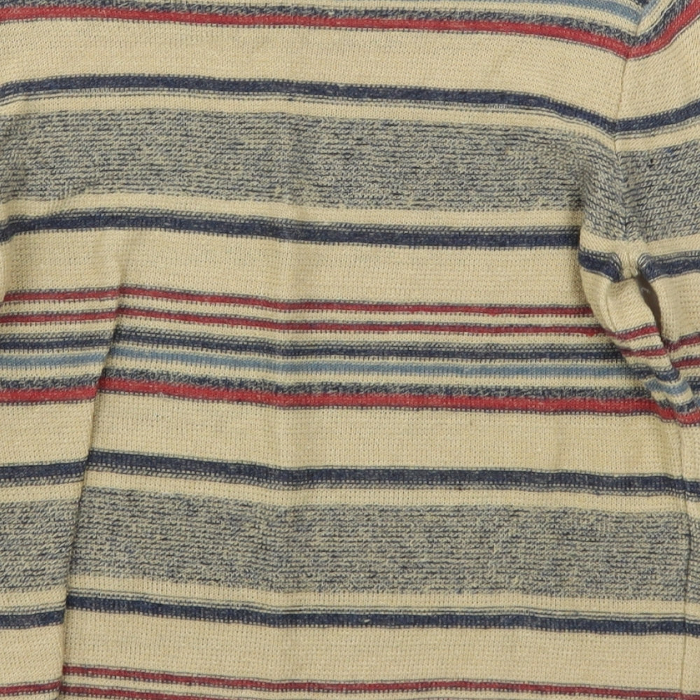 Lauren Jeans Co. Womens Multicoloured Round Neck Striped Linen Pullover Jumper Size M