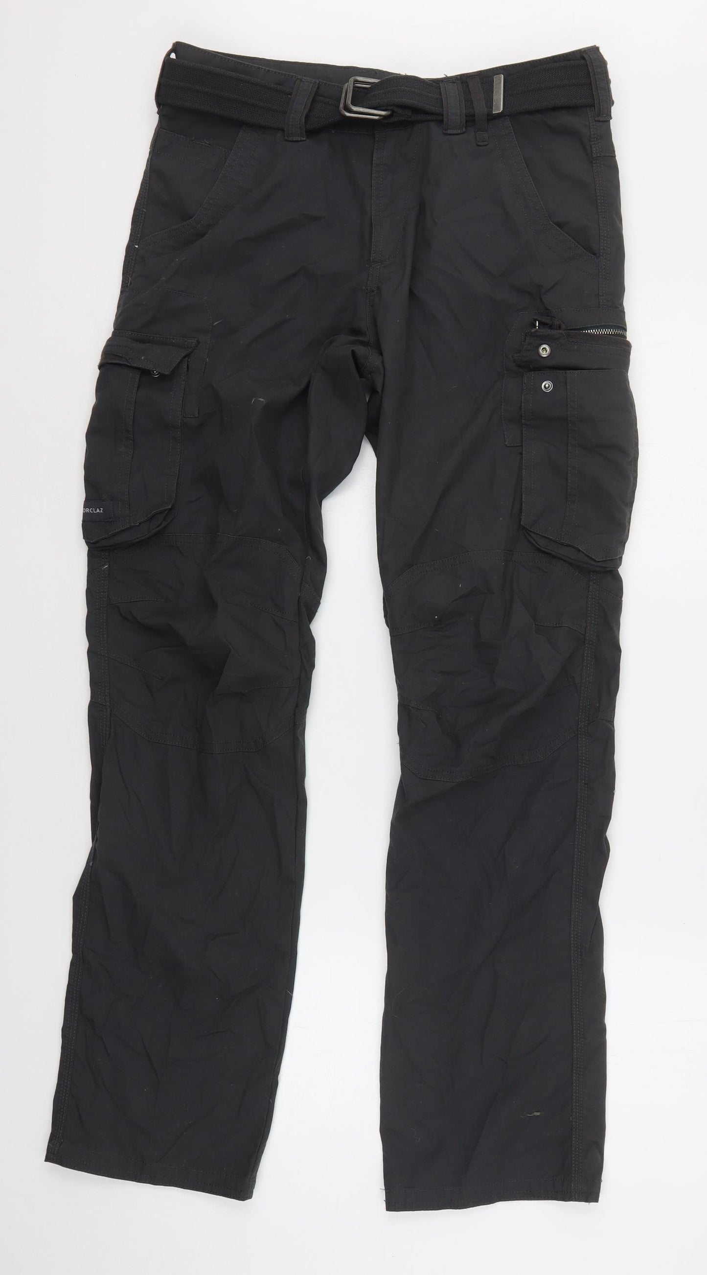 DECATHLON Womens Grey  Cotton Cargo Trousers Size 14 L32 in Regular