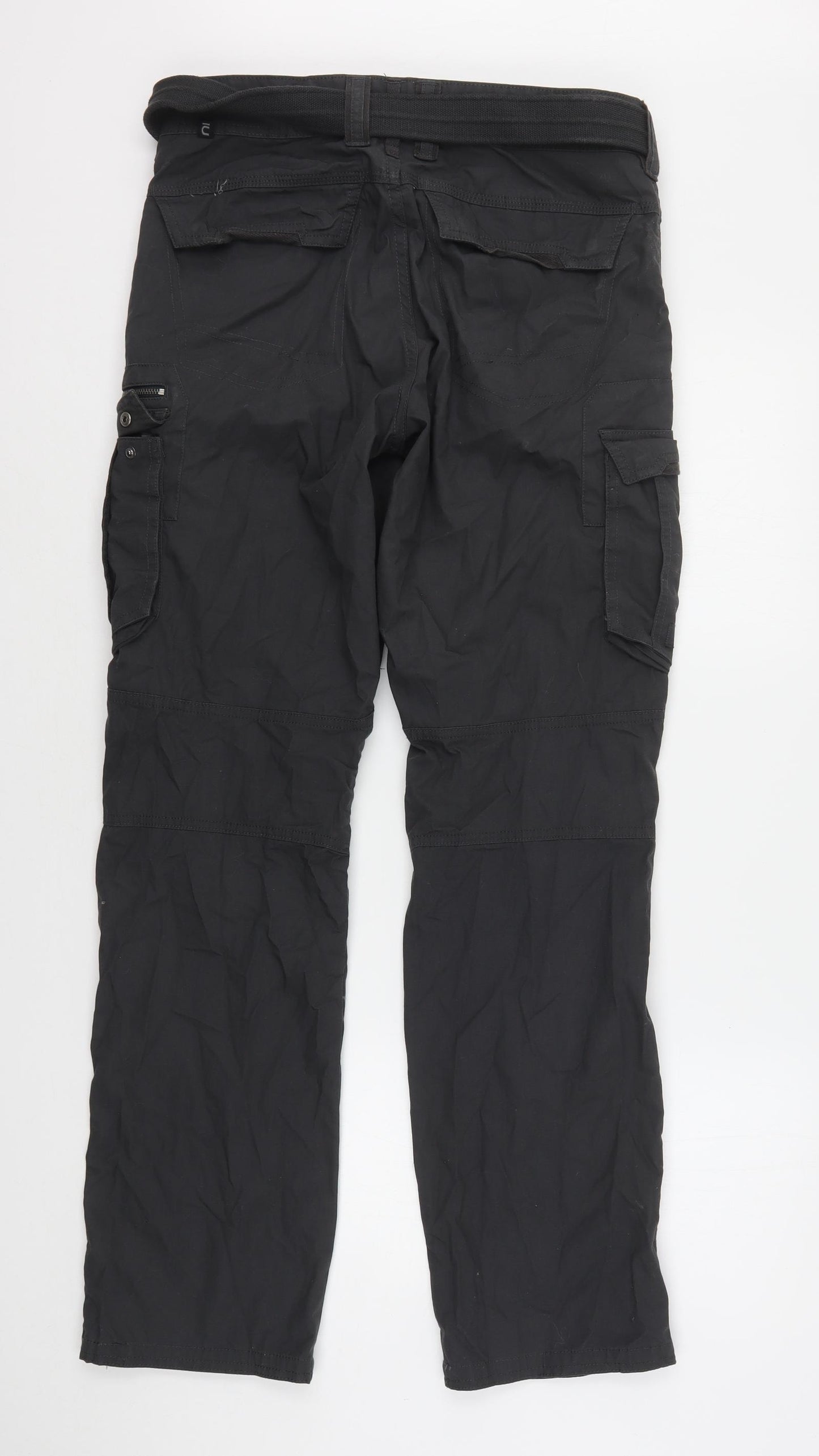 DECATHLON Womens Grey  Cotton Cargo Trousers Size 14 L32 in Regular