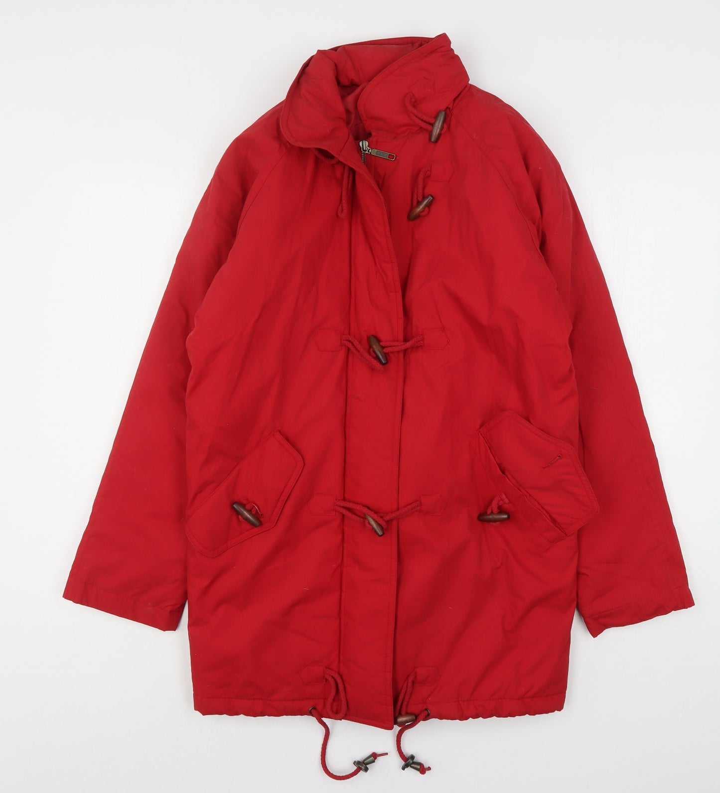 Essentials Womens Red   Overcoat Coat Size 10