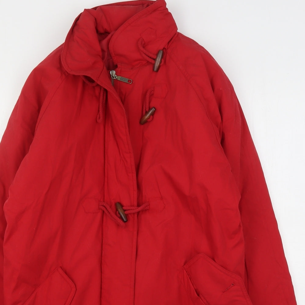 Essentials Womens Red   Overcoat Coat Size 10