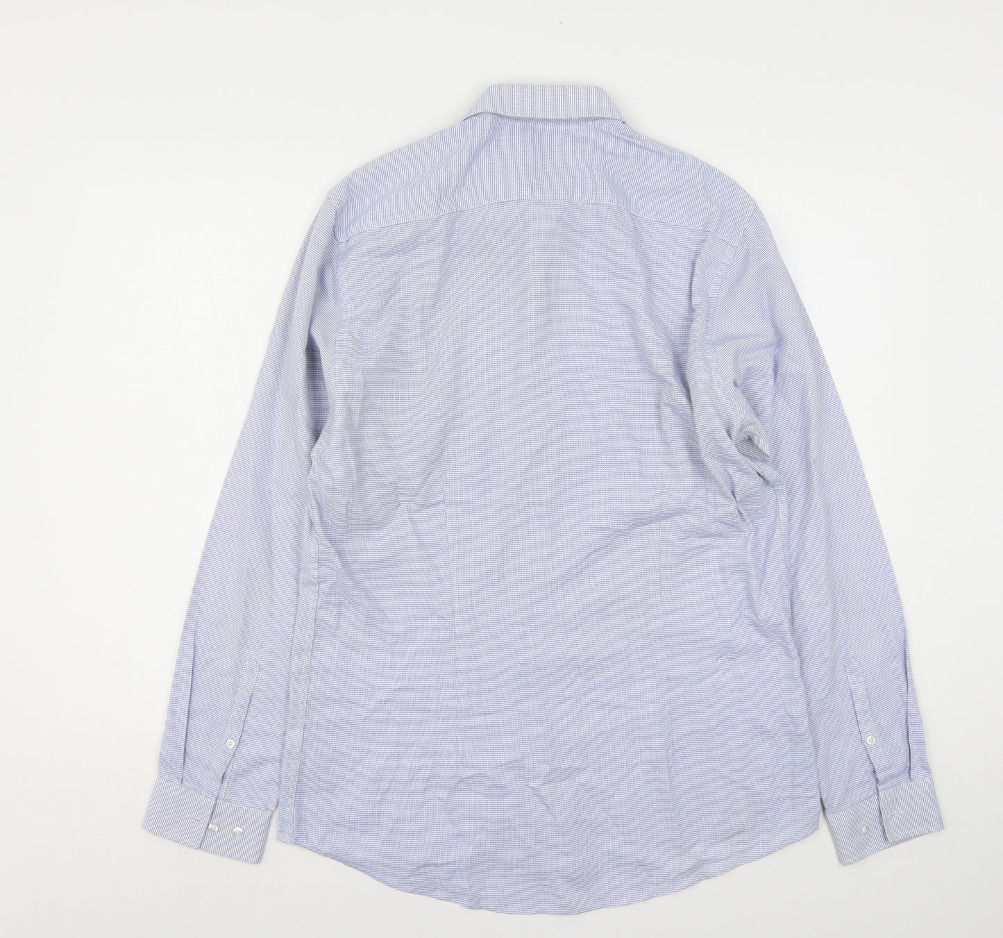 F&F Mens Blue  Cotton  Dress Shirt Size 15.5 Collared