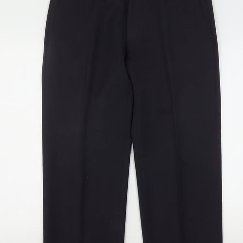NEXT Mens Blue Striped Polyester Trousers  Size 34 L28 in Regular