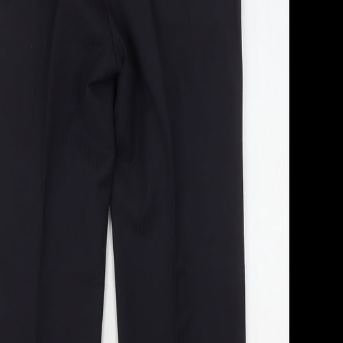 NEXT Mens Blue Striped Polyester Trousers  Size 34 L28 in Regular